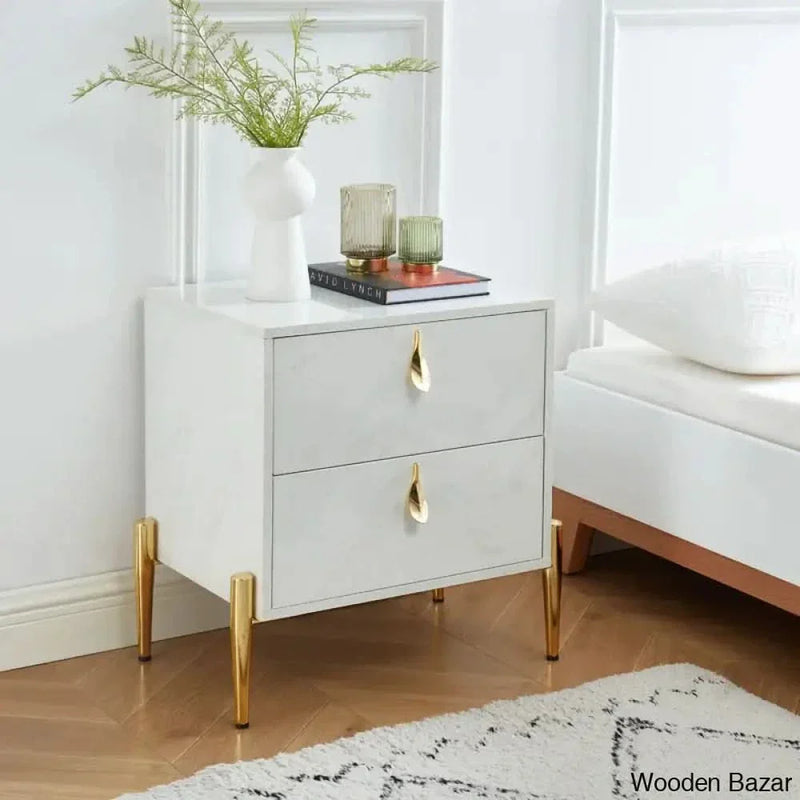 Wooden Empiro Martile 22.8'' Tall 2 - Drawer Nightstand in White