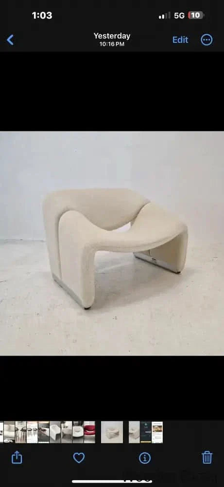 Wooden Empiro Modern White Boucle Accent Chair Lounge & Creme