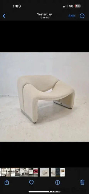 Wooden Empiro Modern White Boucle Accent Chair Lounge & Creme