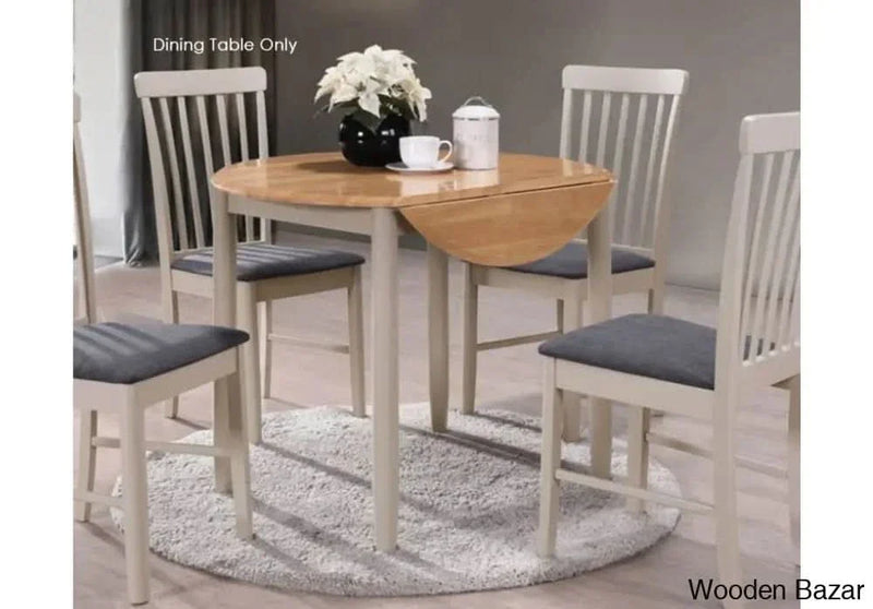 Wooden Empiro Oak and Stone Grey Round Drop Leaf Dining Table