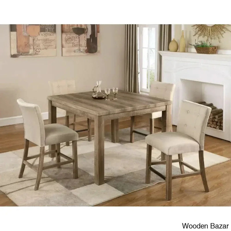 Wooden Empiro - Person Counter Height Dining Set