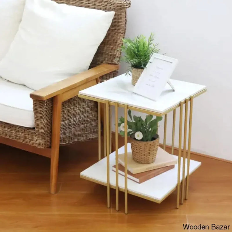 Wooden Empiro Ratesha 25.6'' Tall Frame End Table
