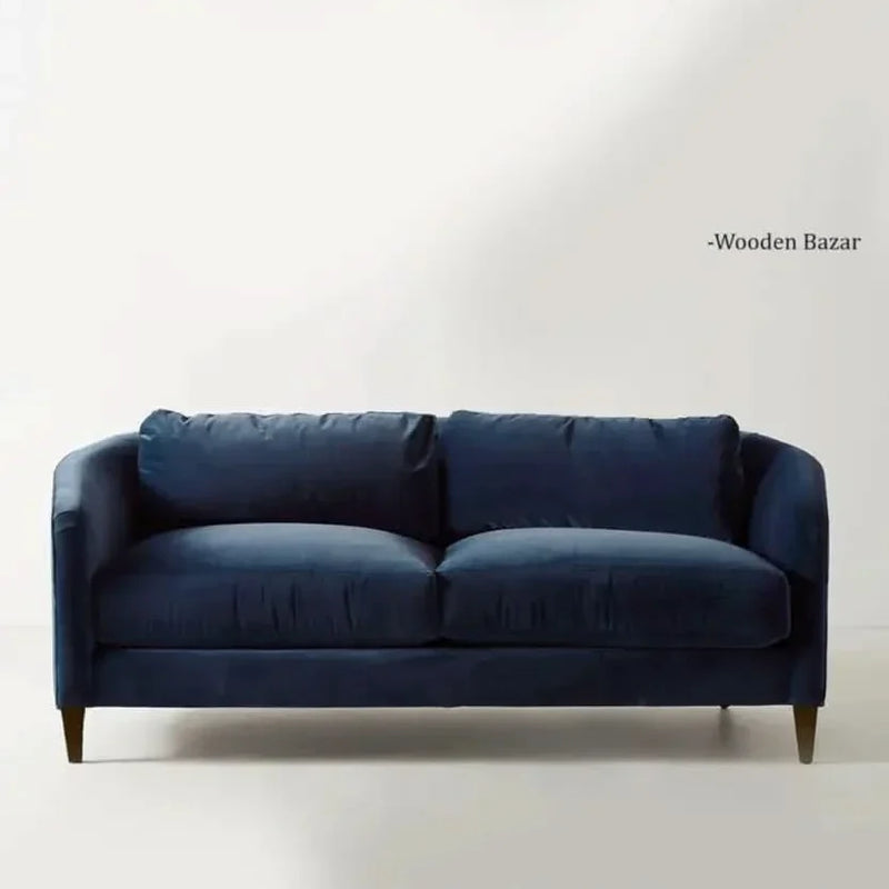 Wooden Bazar Three Seater Sofa in Midnight Blue Color