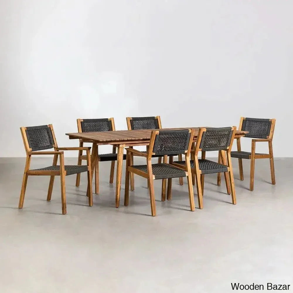 Wren Modern Wooden Dining Table Set For Serene Gatherings Black