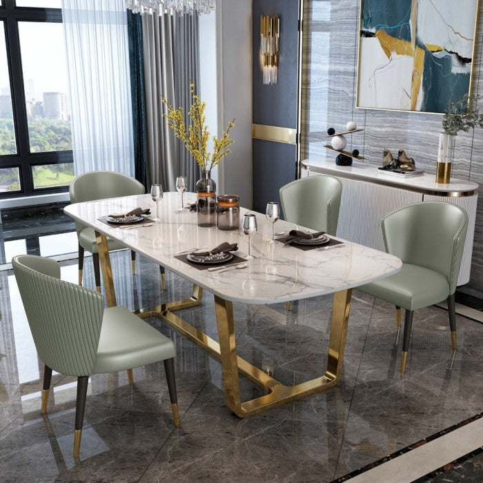 minimalist stainless steel and marble table design with luxurious golden accents part pay 1