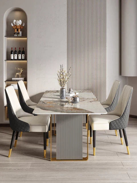 Magnificent Luxury 6 Seater Dining Table In Golden Stainless Steel