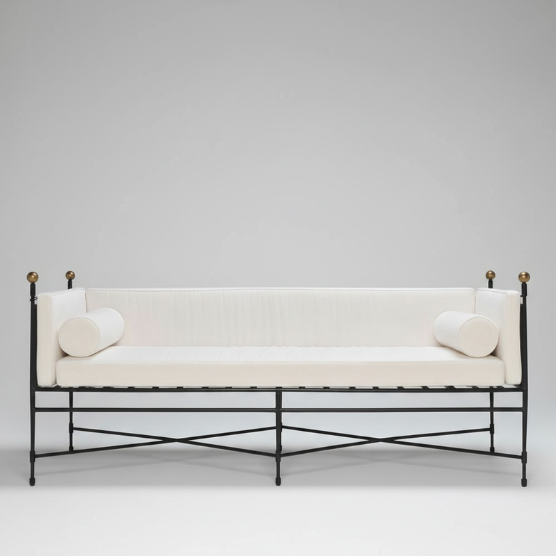 Crossbar Sofa — Metal Frame Bench, made to order by Wooden Empiro
