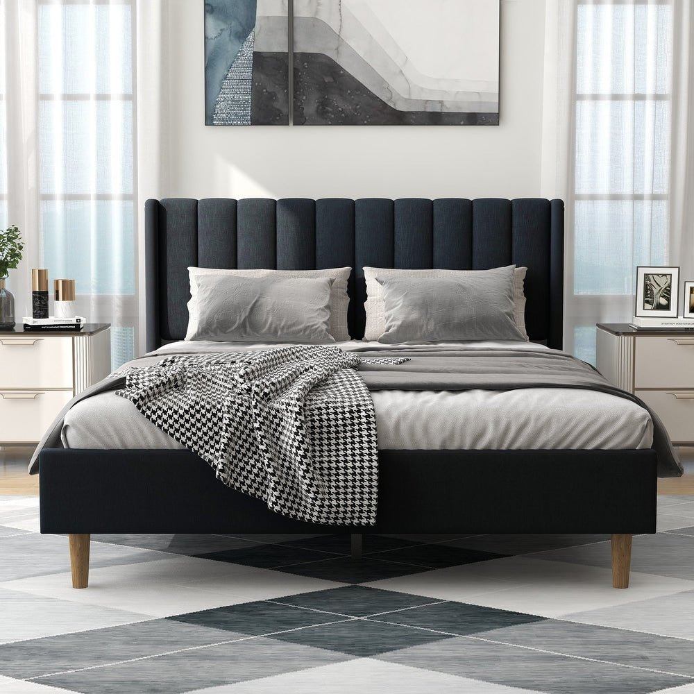 Austere Modern Upholstered Tufted Bed