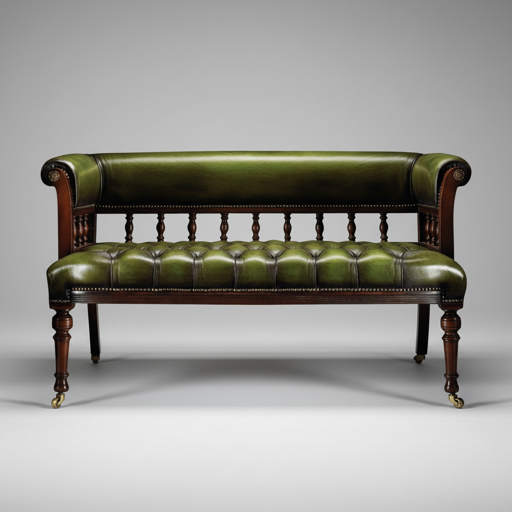 Verdant Library Bench — Tufted Settee, made to order by Wooden Empiro