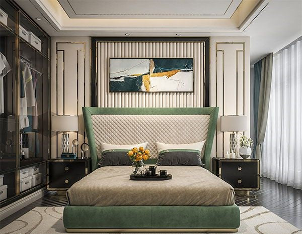 Atlas Luxury Velvet Upholstered Bed