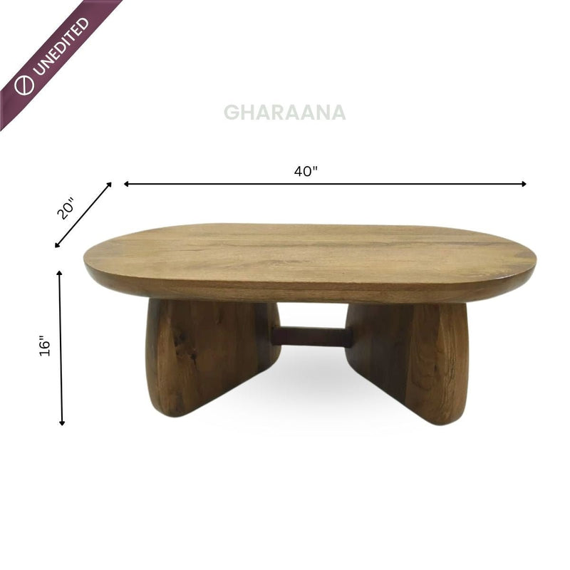 Toro Capsule top Solid Wood Center Table