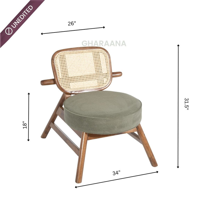 Abby Wooden Plush Armchair