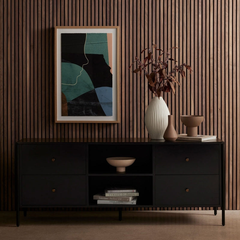 Matte Black Luxe TV Unit