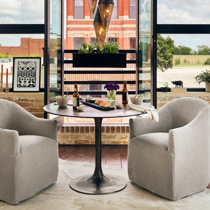 Haven Pedestal Rust Cafe Table