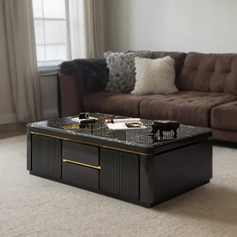 Motora Black Luxury Rectangular Coffee Table