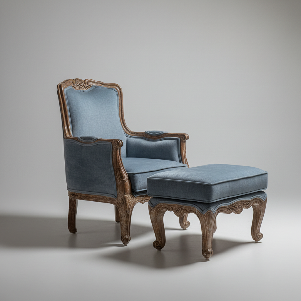 Siena Chair with Stool – Tapered Leg Chair