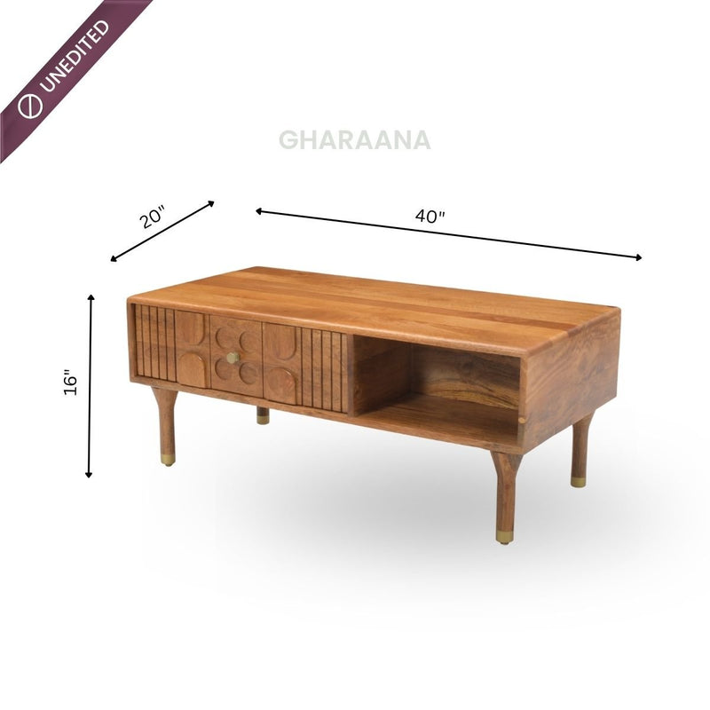Aks Solid wood Storage Centre Table