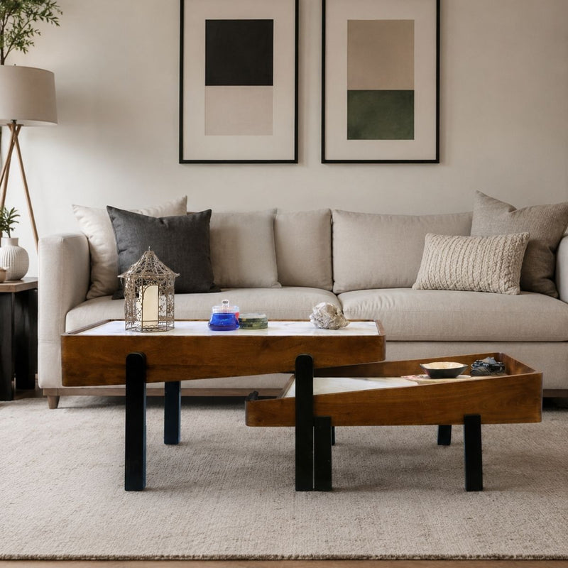 Panache Marble top Extra long Centre Tables (set of 2)