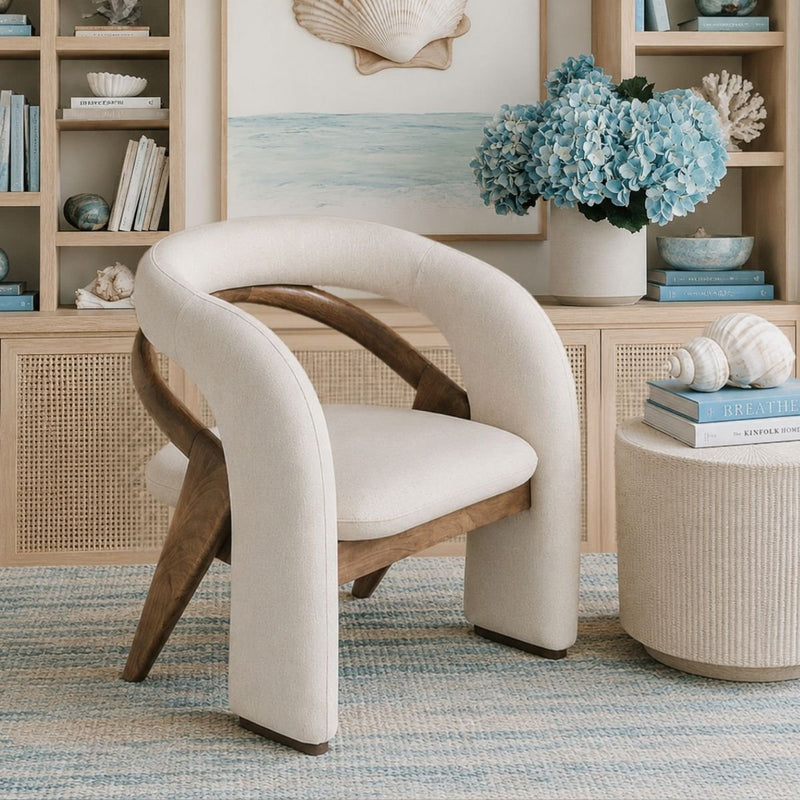 Ramya Wooden Plush Armchair