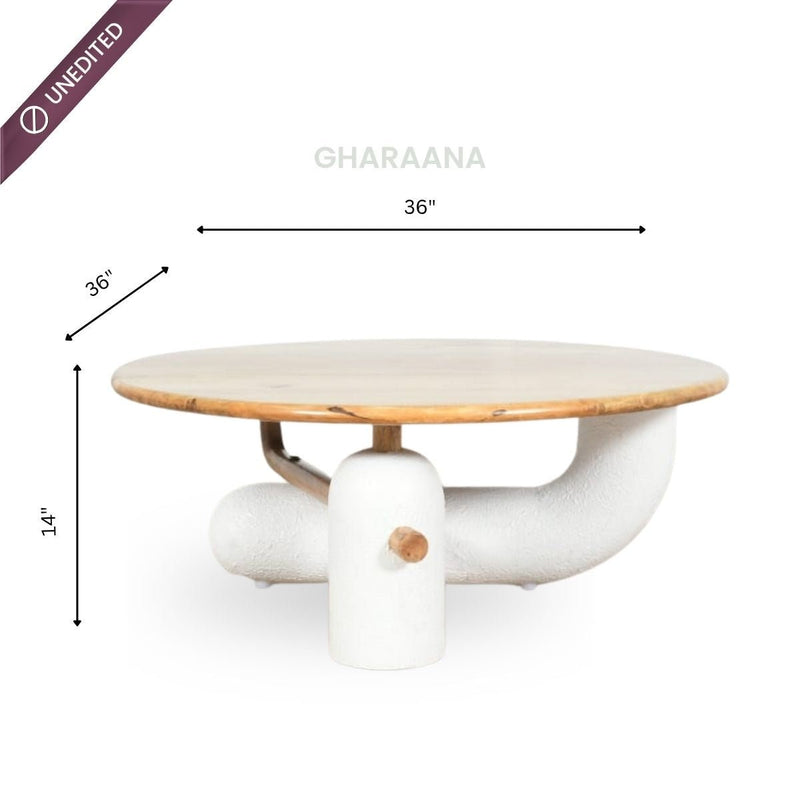 Aurum Round Stone Finish Coffee Table