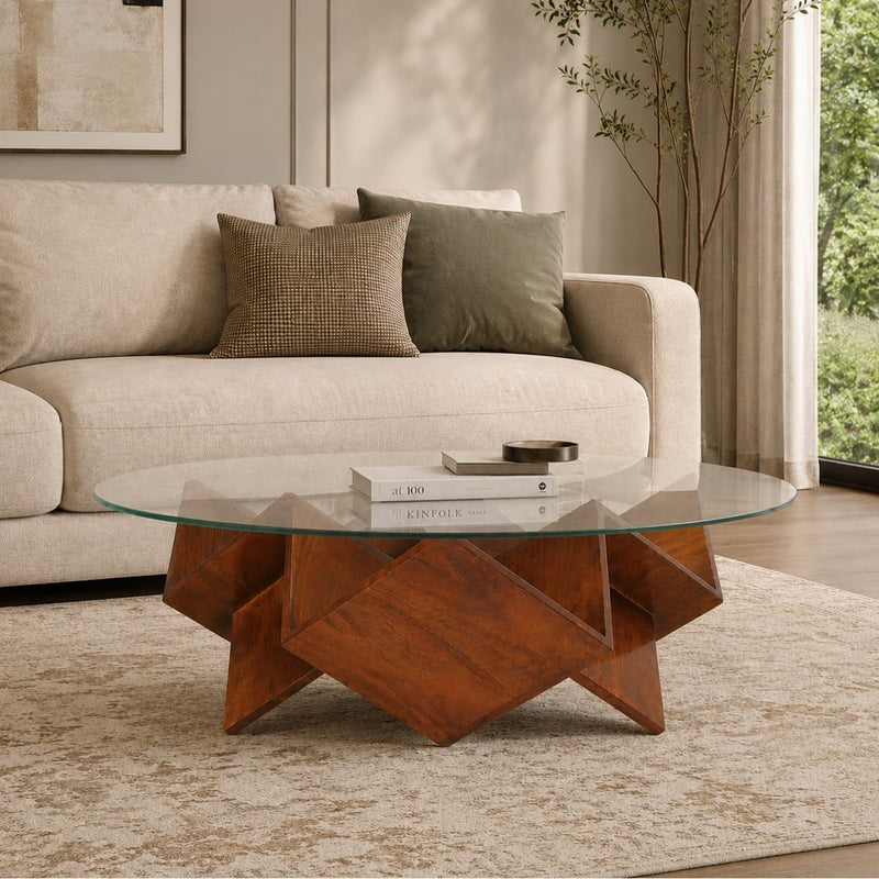 Zina Glass top Contemporary Centre Table