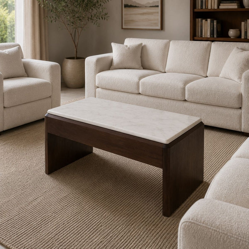Ivana Marble top Contemporary Coffee Table