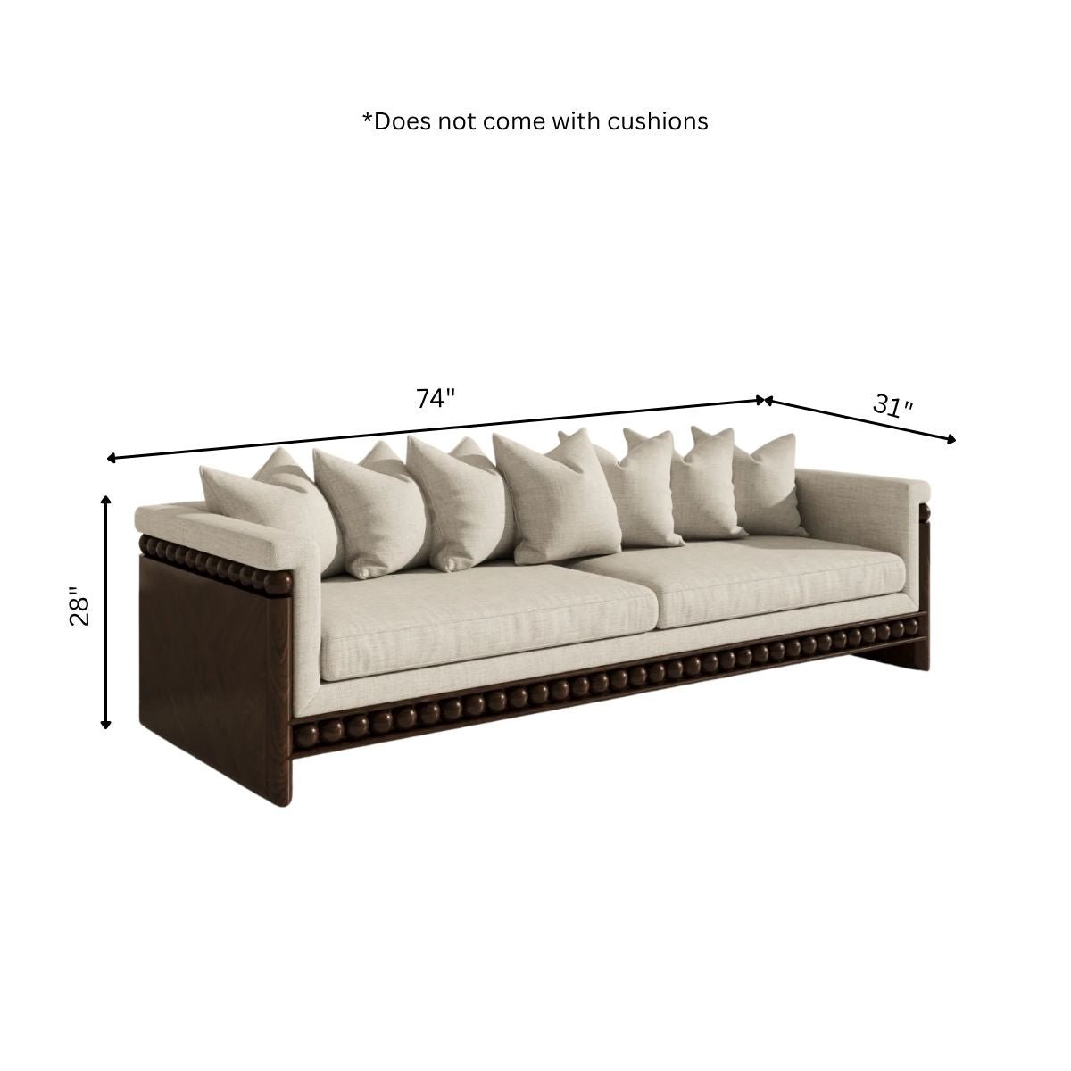 Pearl Wooden Upholstered Sofa - Sofas - Gharaana