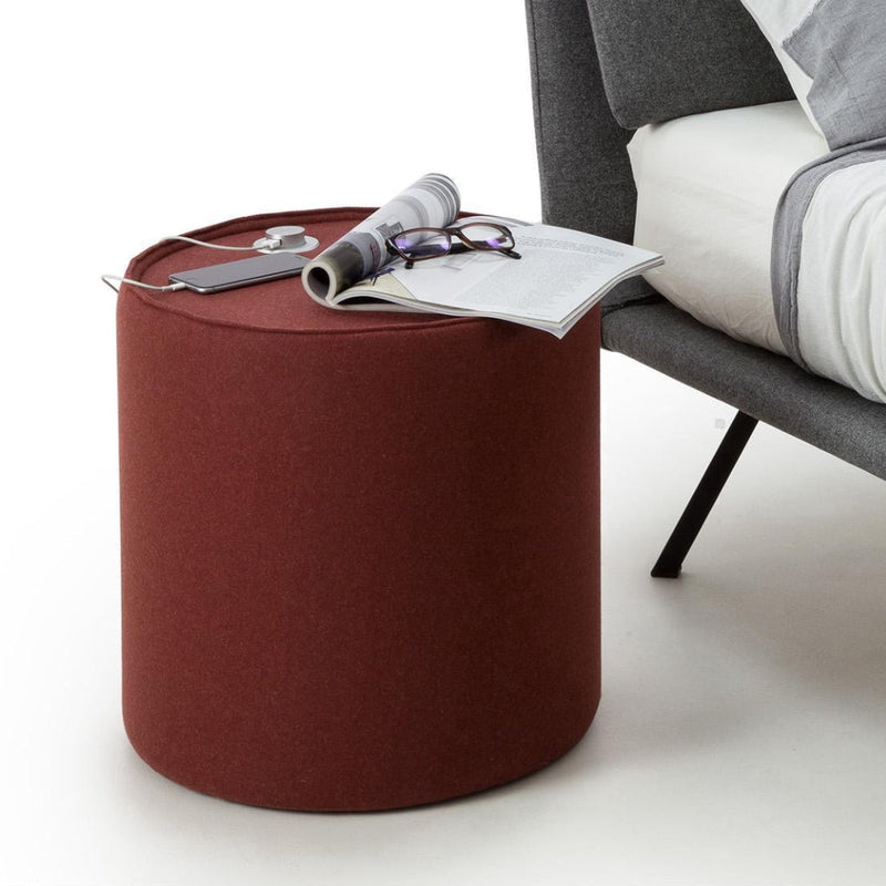 Modern Upholstered Cylindrical Side Table