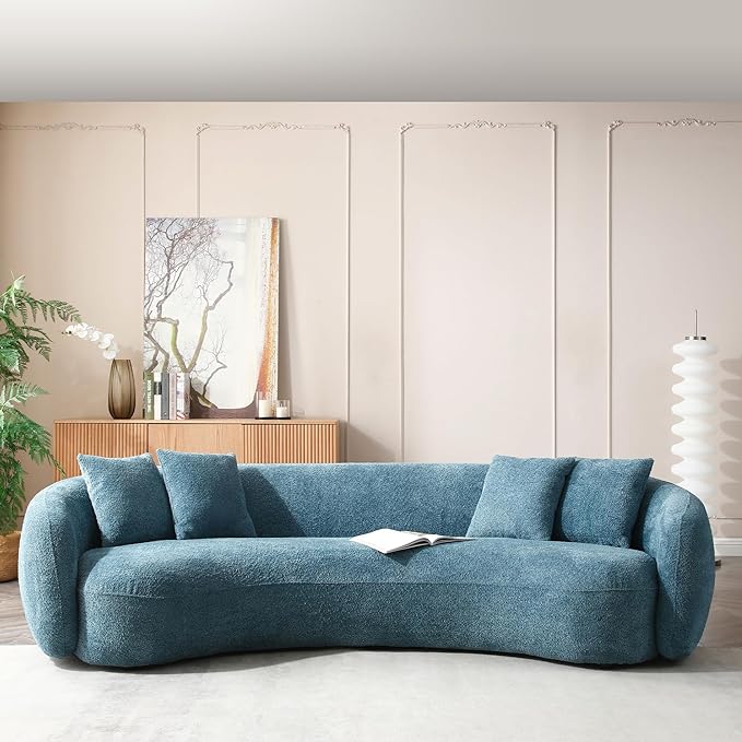 Cura 3 Seater Modern 4 Seater Boucle Curvy Sofa