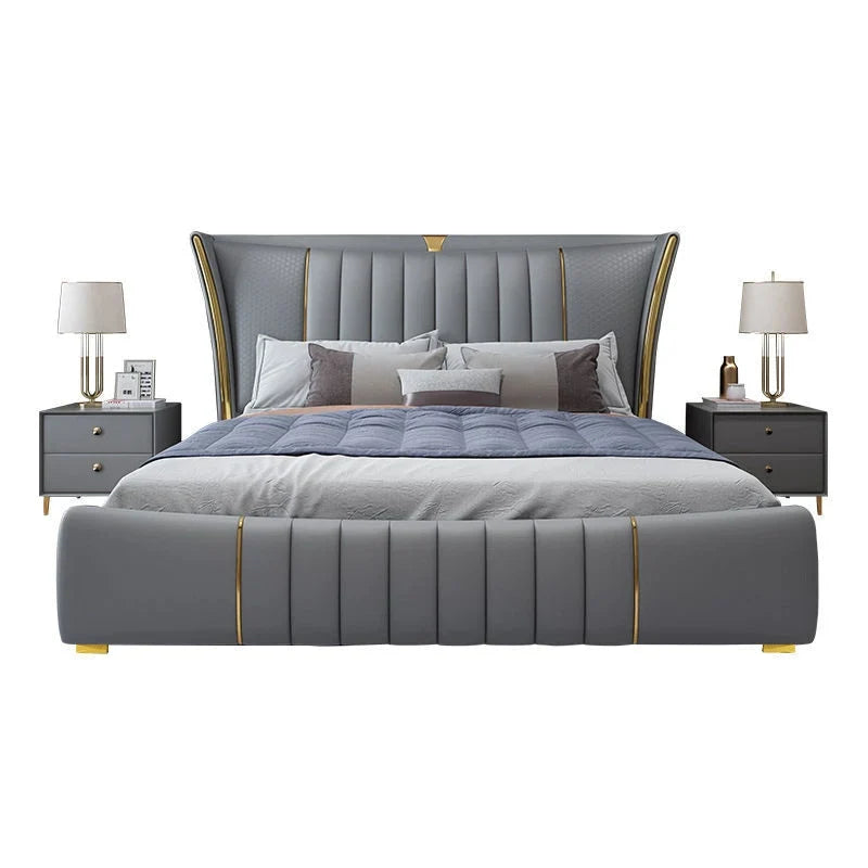 Serenzo Luxury Upholstered Bed In Leatherette