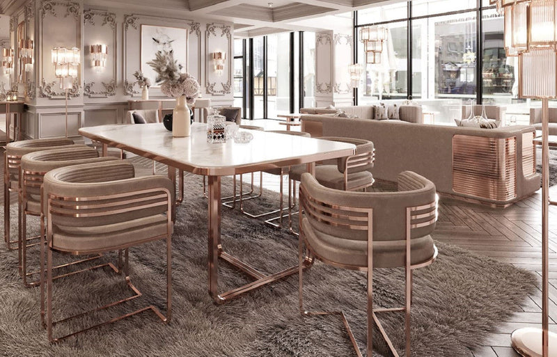 Coram Rose Gold Dining Set