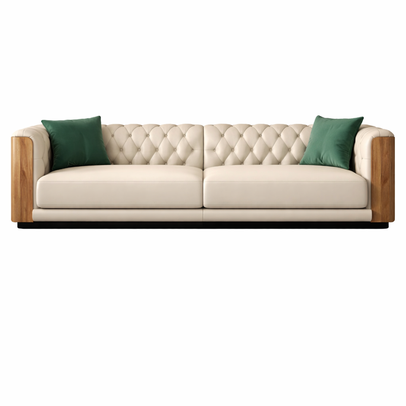 Fila Modern Faux Leather Off White Sofa Set