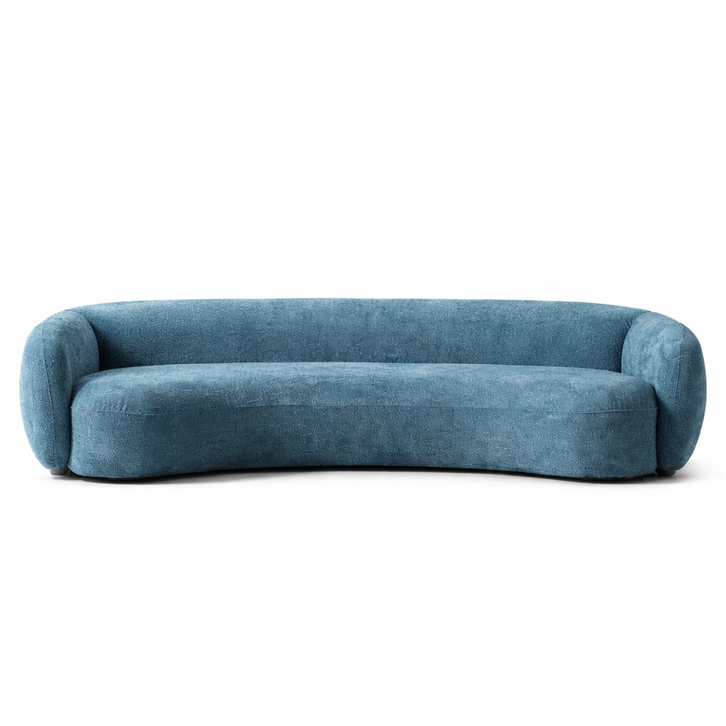 Cura 3 Seater Modern 4 Seater Boucle Curvy Sofa
