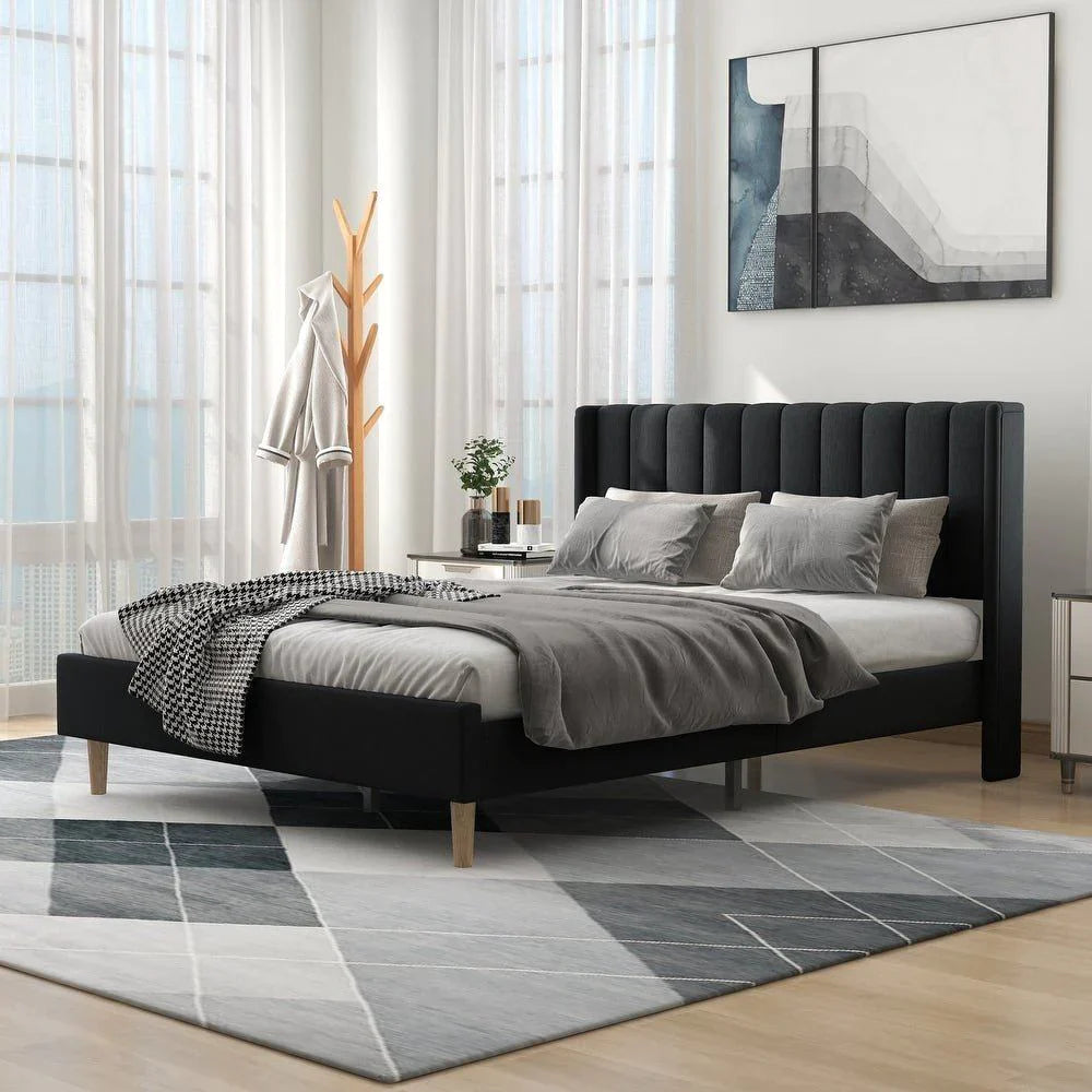 Austere Modern Upholstered Tufted Bed