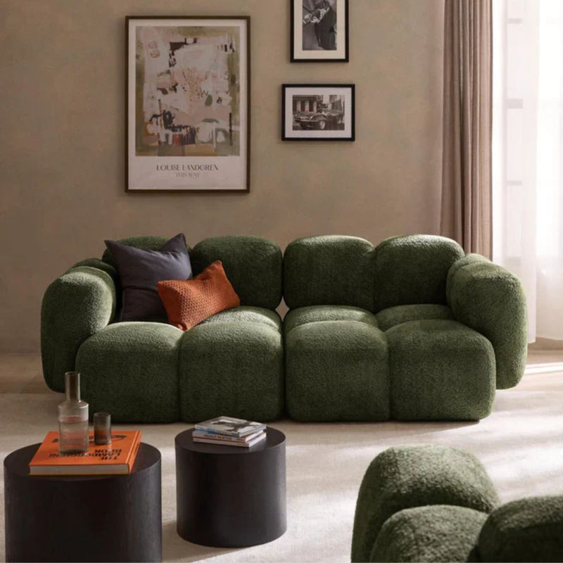 2 Seater Olive Cloud Modular Sofa