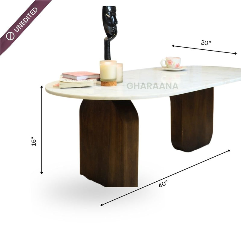 Ohana Natural Marble Minimalist Centre Table