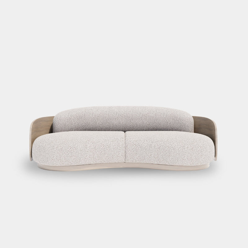 4 Seater Light Grey Curve Design Sofa