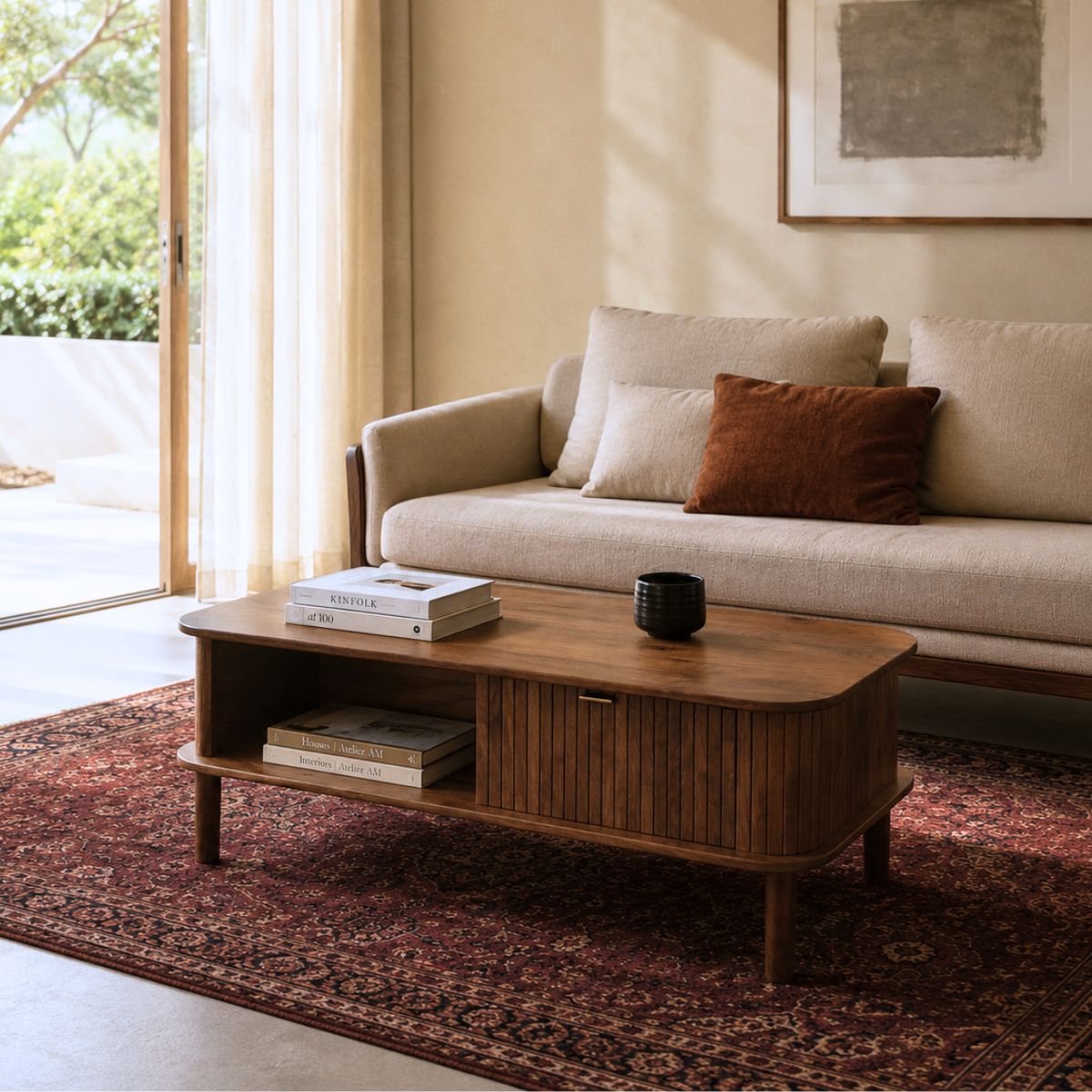 Kram Wooden Storage Centre Table - Centre Tables - Gharaana
