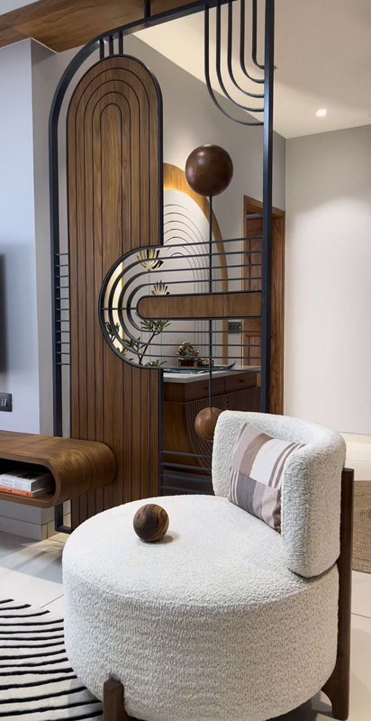 Masha Modern Luxury Wooden Metal Partition