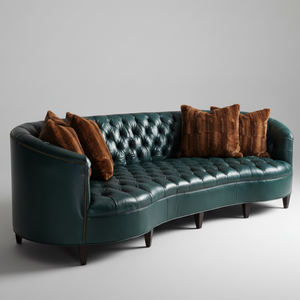 Sapphire Tuck — Curved Velvet Sofa, made to order by Wooden Empiro — view 2