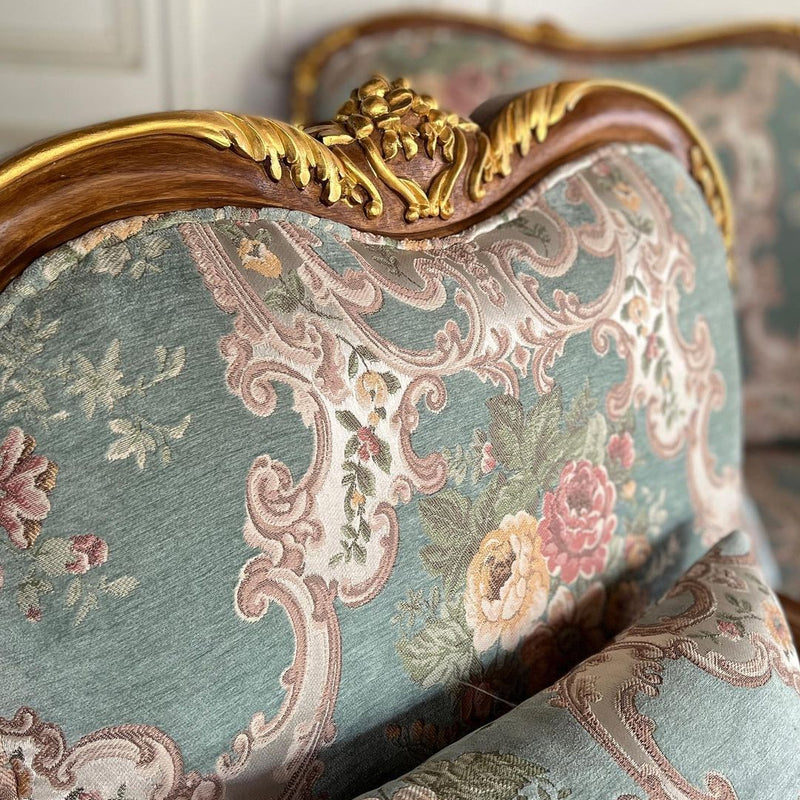 Louis XV armchairs with rococo details