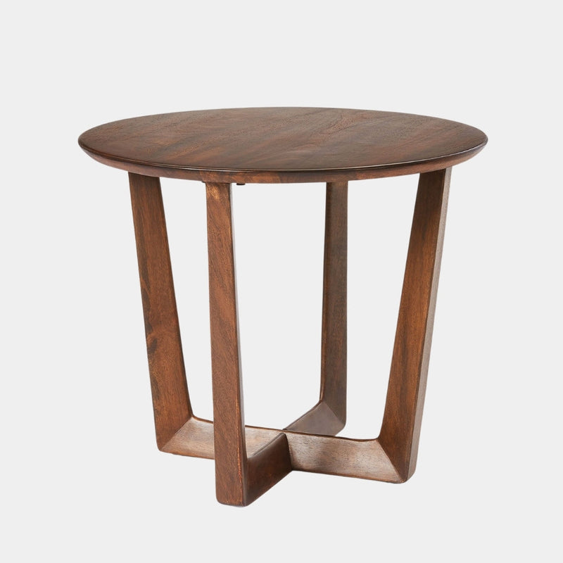 Cross-Leg Solid Wood Side Table