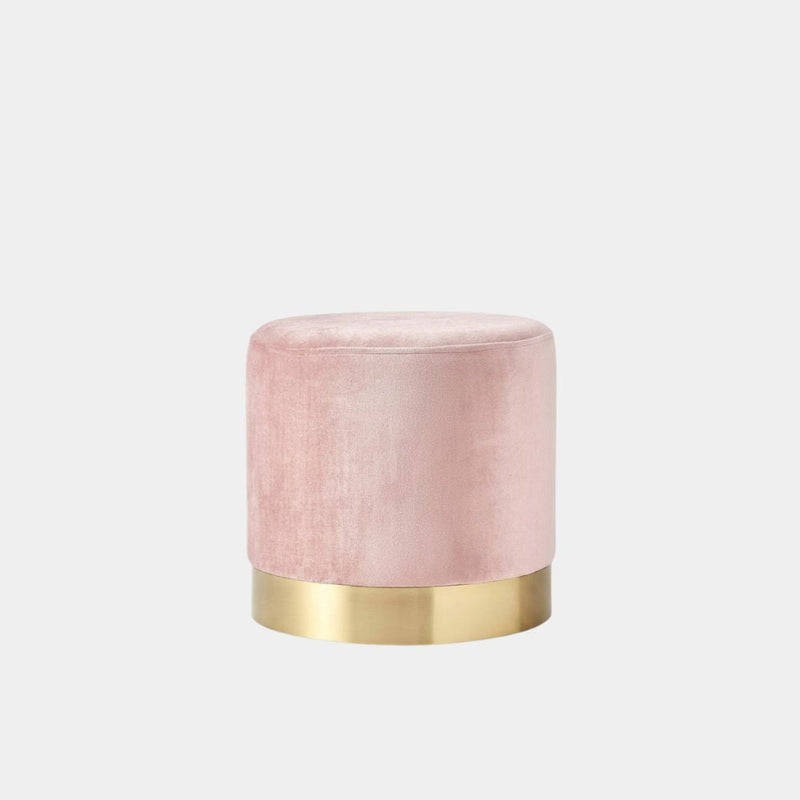 Pink Velvet Vanity Stool Ottoman Pouf