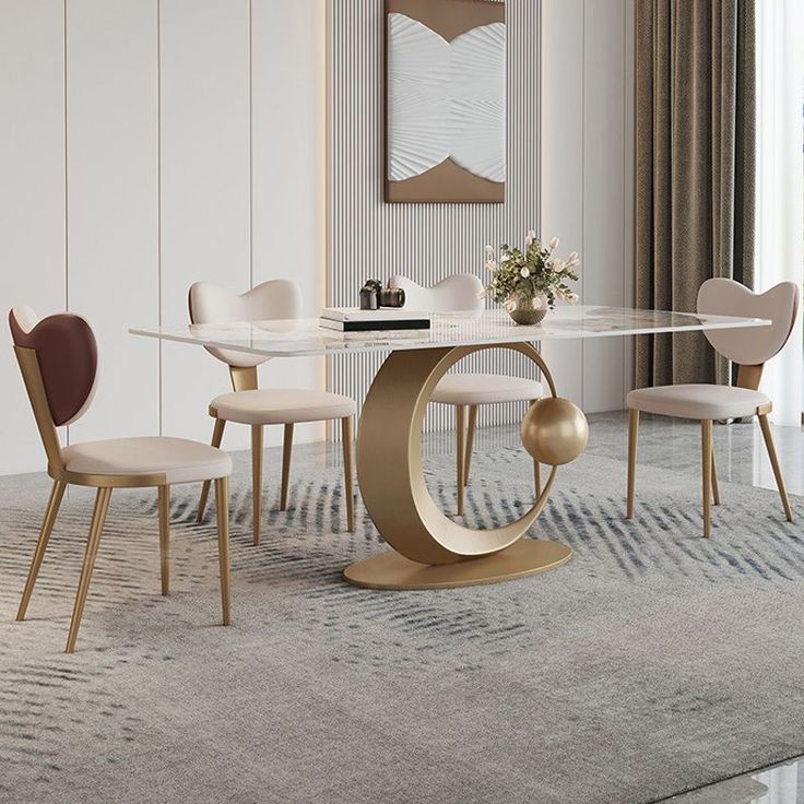 Zehan Modern Contemporary Luxury Dining With Crish Chairs Set
