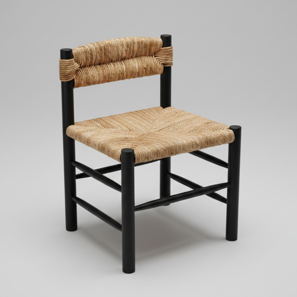 Noir Rush Dining Chair – Woven Rush Chair