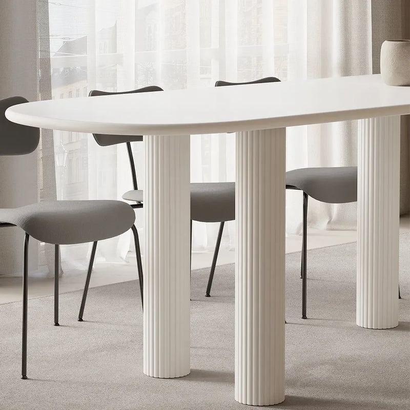 Ryma Modern Oval White 8 Seater Dining Table