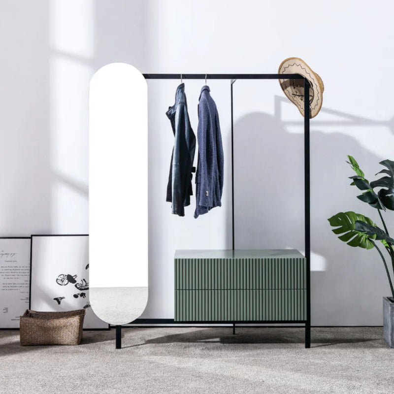 Arpan Decorative Mirror Clothes rack with Cabinets