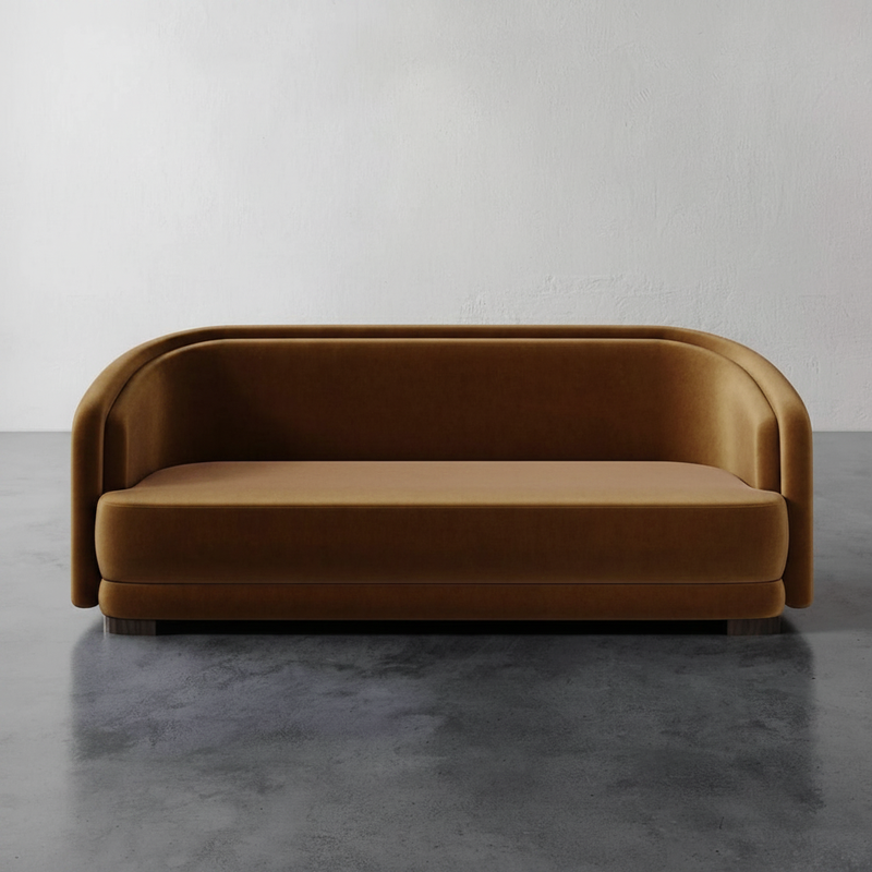 Astor Curved Sofa — Velvet Lounge, made to order by Wooden Empiro