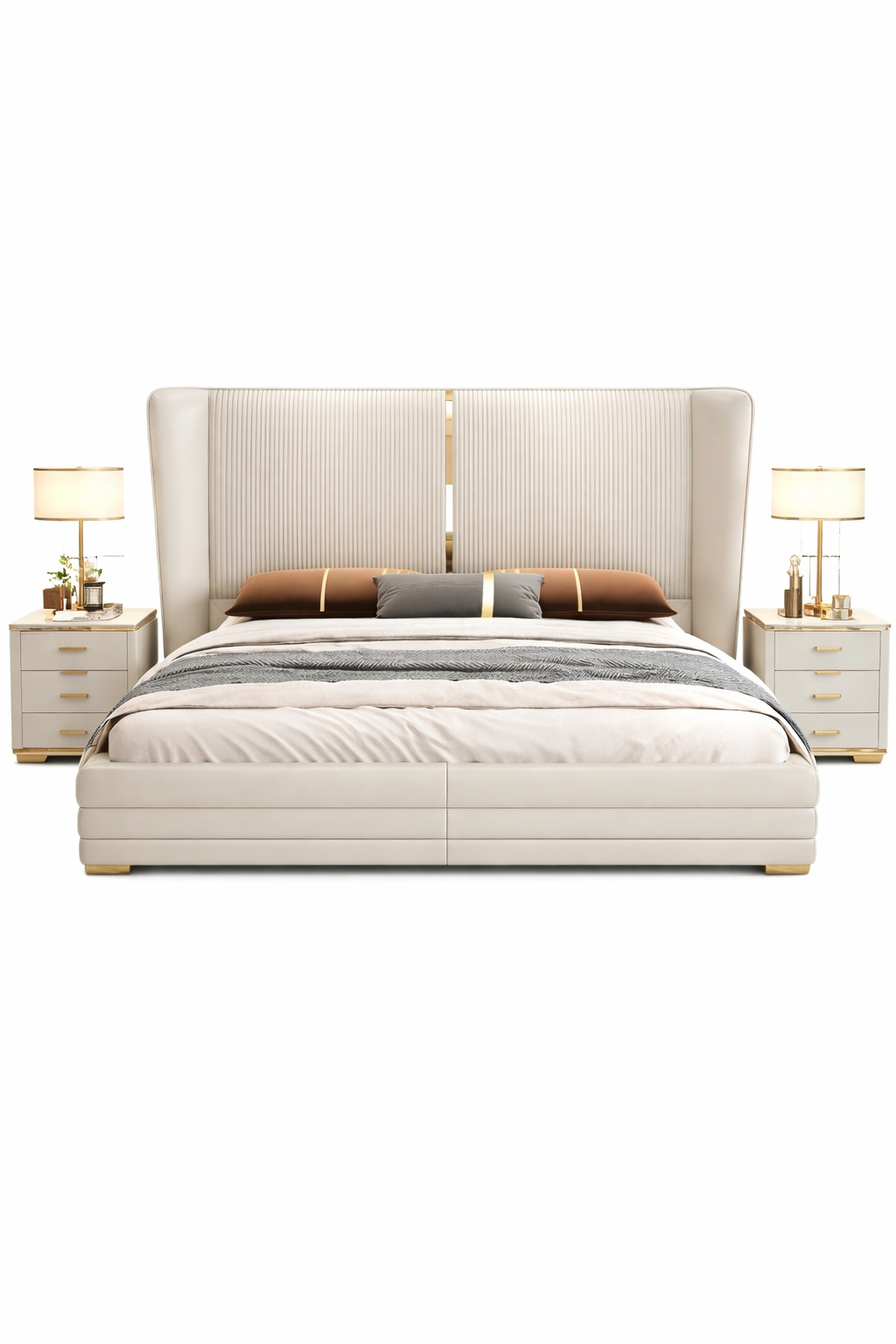 Sparse Modern Luxury Upholstered Bed In Suede