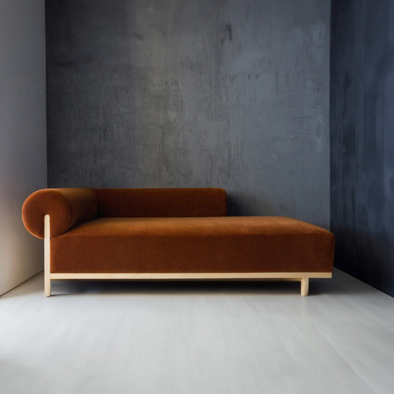 3 Seater Rust Wooden Lounge Sofa